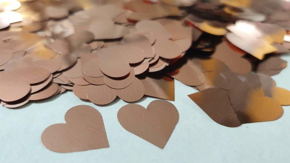 Конфетті серця рожеве золото 15 мм (10 грам)