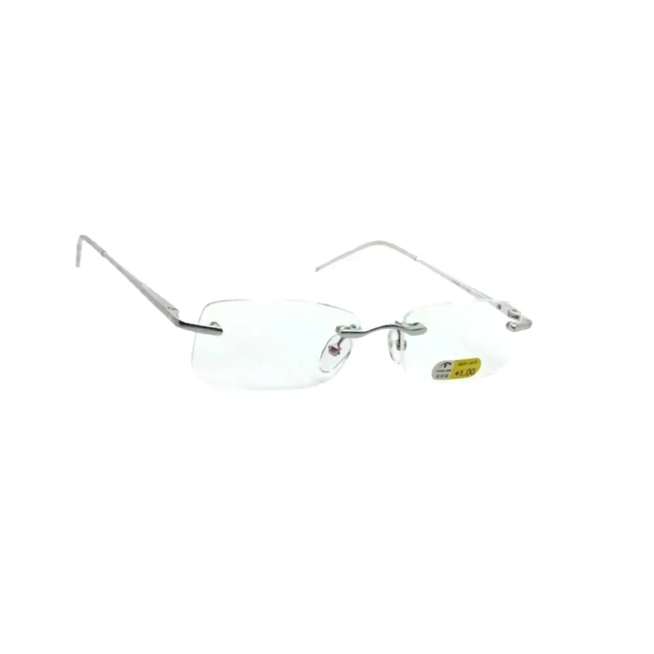Унісекс модель окулярів з білою полімерною лінзою та металевим завушником на флексі Плюси