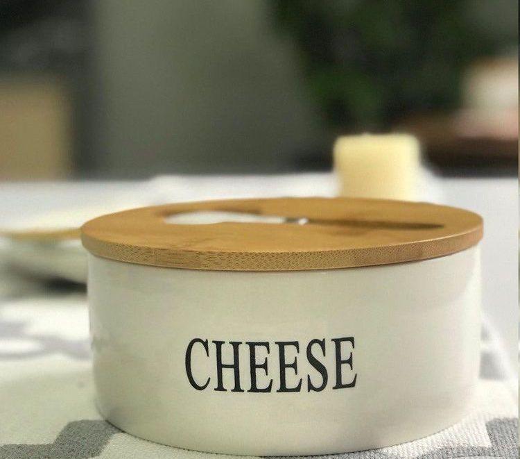 Сирниця з ножем "Cheese" 16х7,5 см O8030-225