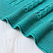 Плед в'язаний Ohaina коси 180x160 cotton Turquoise, фото 4