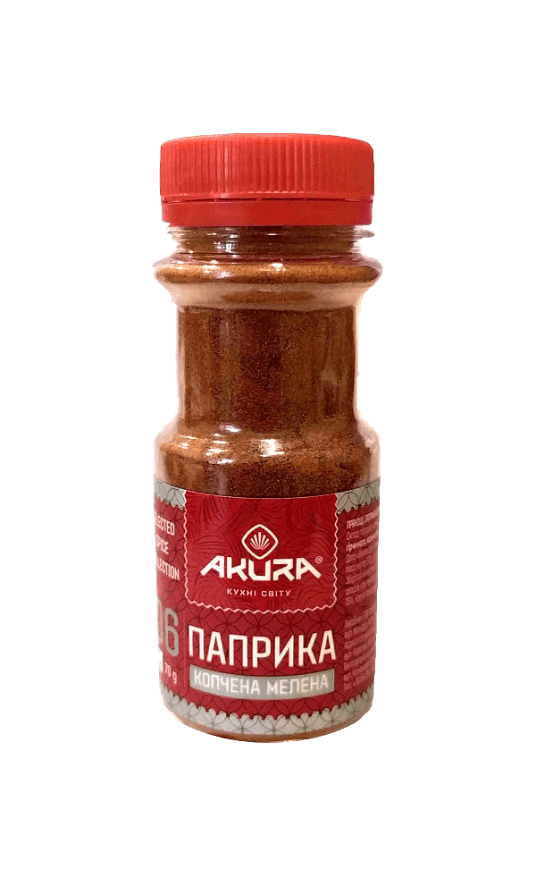 Паприка копчена мелена, в банці, 70 г, Akura