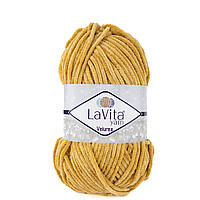 LaVita YARN VELUREX (Ярн Велюрекс) № 1038 горчично-бежевый (Пряжа велюровая, нитки плюшевые)