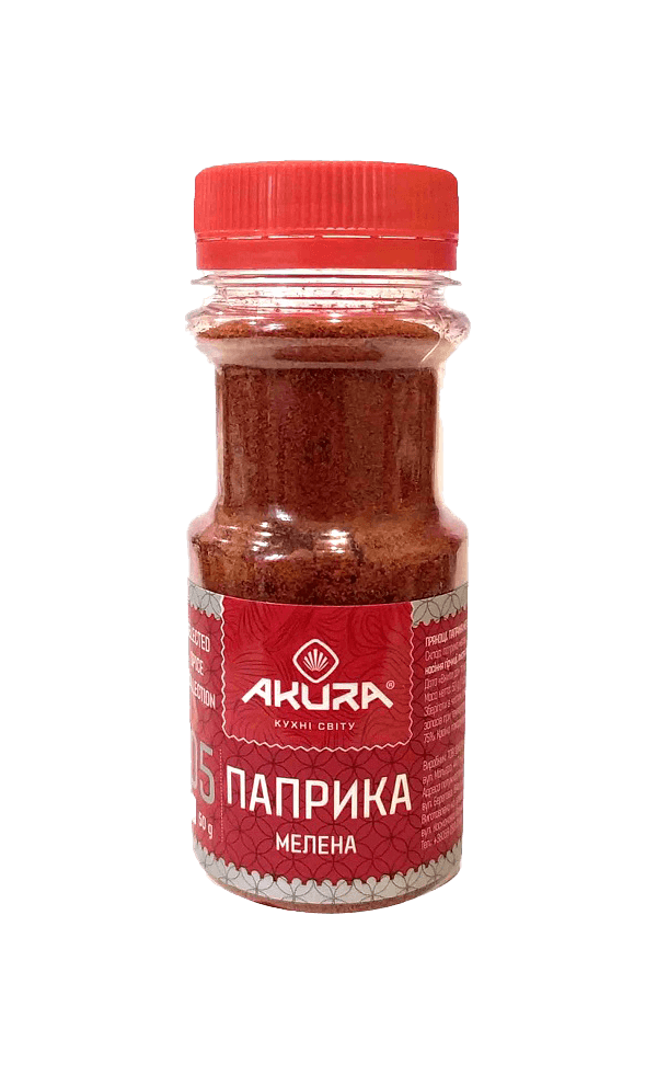 Паприка мелена, в банці, 50 г, Akura