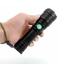 Ліхтар ручний з червоним світлом BL-512-R, з посиленим акумулятором, універсальний із зарядкою USB, фото 2