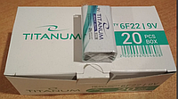 Батарейка крона TITANUM 6F22 коробка 1x1шт /1/20шт.