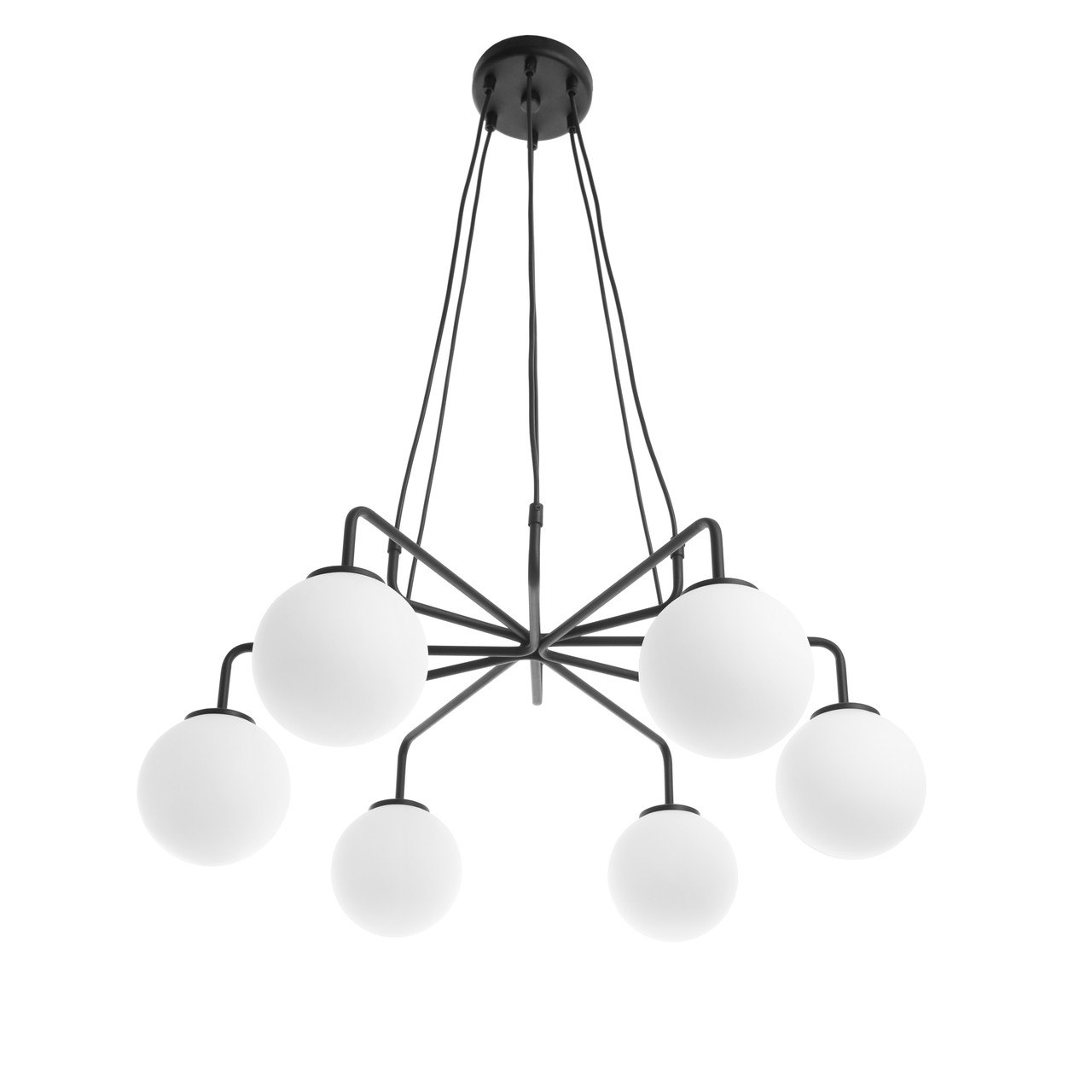 Люстра - підвіс на тросах із кулями для високих стель на кухню, хол, дитячу 70866-1 серії "ТОРОНТО"