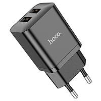 Сетевое зарядное устройство для телефона HOCO N25 |2USB, 2.1A| Черный