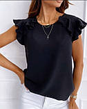 Жіноча легка блузка суперсофт 50-52,54-56 чорний, білий,пудра, фото 5