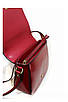 Міська жіноча сумочка на плече з натуральної шкіри модна містка 24×20×9 см червона, фото 2
