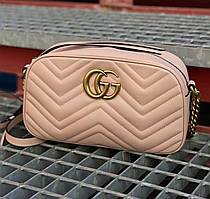 Сумка на ланцюжку Gucci Marmont рожева арт. 04-11