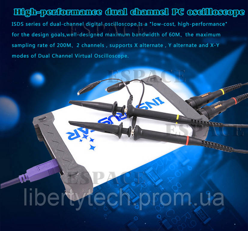 Осциллограф INSTRUSTAR ISDS205A USB двухканальный анализатор регистратор - фото 5 - id-p1206578065