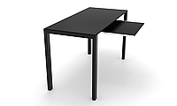Компьютерный стол Анси black+ каркас сталь столешница стекло черный глянец 1100х600х750 мм (БЦ-Стол ТМ)