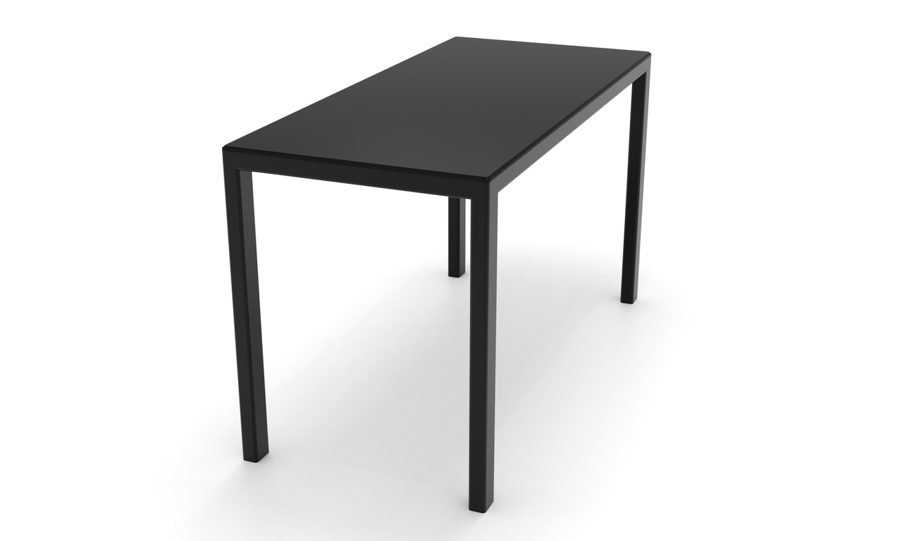 Компьютерный стол Анси black каркас сталь столешница стекло черный глянец 1100х600х750 мм (БЦ-Стол ТМ) - фото 1 - id-p1764797870