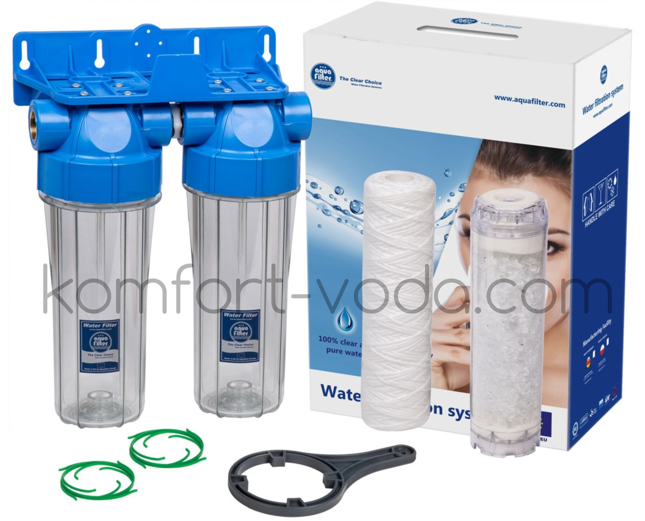 Фільтр пом'якшення води Aquafilter FHPRCL34-B1-TWIN