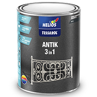 Эмаль антикоррозийная Helios TESSAROL ANTIK антрацит 3 в 1 0.75л