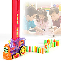 Детская игрушка паровозик с домино DOMINO Happy Truck 100 деталей / Поезд-домино