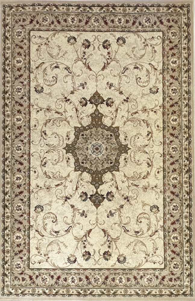 400x400 см Килим класичний Lotos 523/100 бежевий на підлогу та на стіну, український виробник Карат, в вітальню,