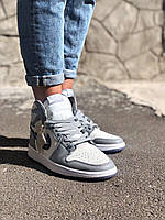 Женские кроссовки Air Jordan 1 Retro High Dior Wolf Grey CN8607-002