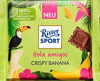 Молочный шоколад Ritter Sport Hola amigos Crispy Banana , 100 гр