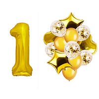 Фонтан із куль з цифрою "1", золото