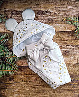 Летний конверт одеяло для новорожденных, белый, принт Бабочки
