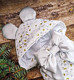 Літній конверт ковдра для новонароджених, білий, принт Метелики, фото 2