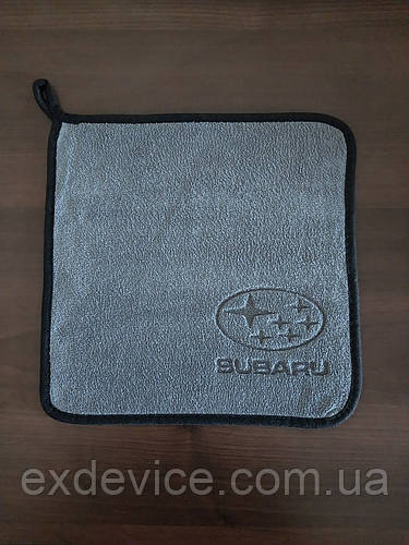 Полотенце для автомобиля с логотипом Subaru микрофибра 30 х 30 см (ID ...