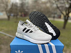 Чоловічі легкі  кросівки сітка Adidas Boost сірі 45