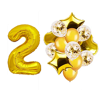 Фонтан із куль з цифрою "2", золото