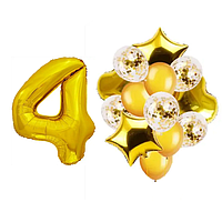 Фонтан із куль з цифрою "4", золото