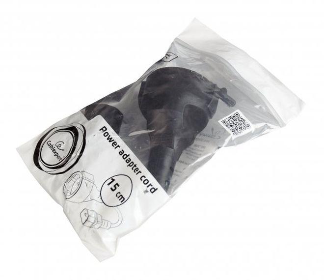 Адаптер живлення для ДБЖ/UPS Cablexpert PC-SFC14M-01, C14 / Schuko, 15 см, із заземленням, 3*0,75мм