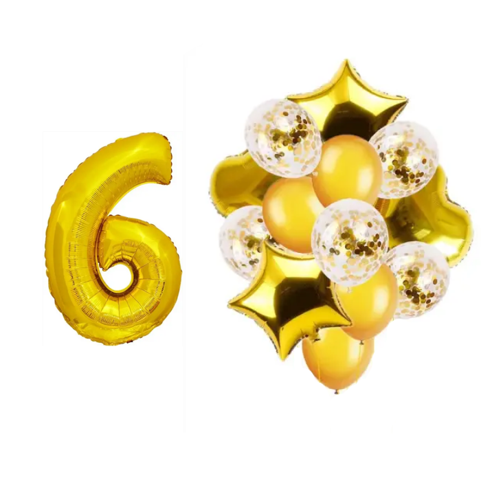 Фонтан із куль з цифрою "6", золото