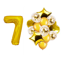 Фонтан із куль з цифрою "7", золото