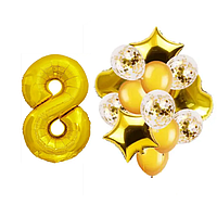 Фонтан із куль з цифрою "8", золото