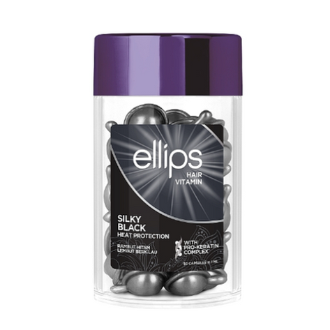 Вітаміни для волосся Ellips Hair Vitamin Silky Black Шовкова ніч з PRO-кератиновим комплексом, 1шт (200489), фото 1