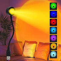 Проекційний світильник USB проектор атмосферна лампа гнучка для фото 7 кольорів