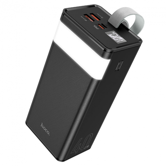 Повербанк із ліхтариком HOCO LED Powermaster J86 40000mAh | 2USB/Type-C, PD/QC, 5A/22.5W| Чорний