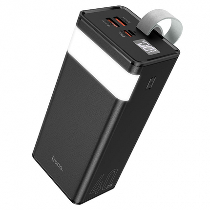 Повербанк із ліхтариком HOCO LED Powermaster J86 40000mAh | 2USB/Type-C, PD/QC, 5A/22.5W| Чорний, фото 1