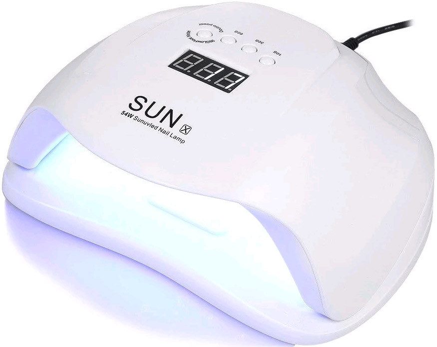 Лампа для манікюру Nail Lamp SUN X 54W для покриття нігтів гель лаком, гелем UV/LED White AVADONA