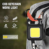 Светодиодный мини фонарь на магните Cob Rechargeable Keychain Light, фото 4