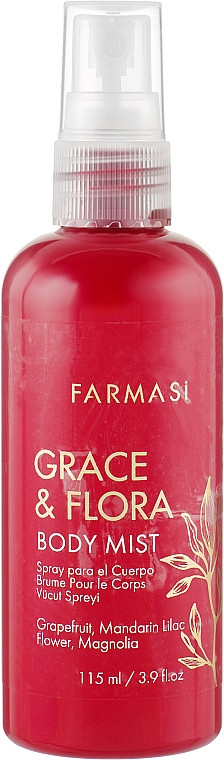 Уценка! срок до 01/25. Парфюмированный спрей для тела Grace&Flora Body Mist, Farmasi, 115 мл