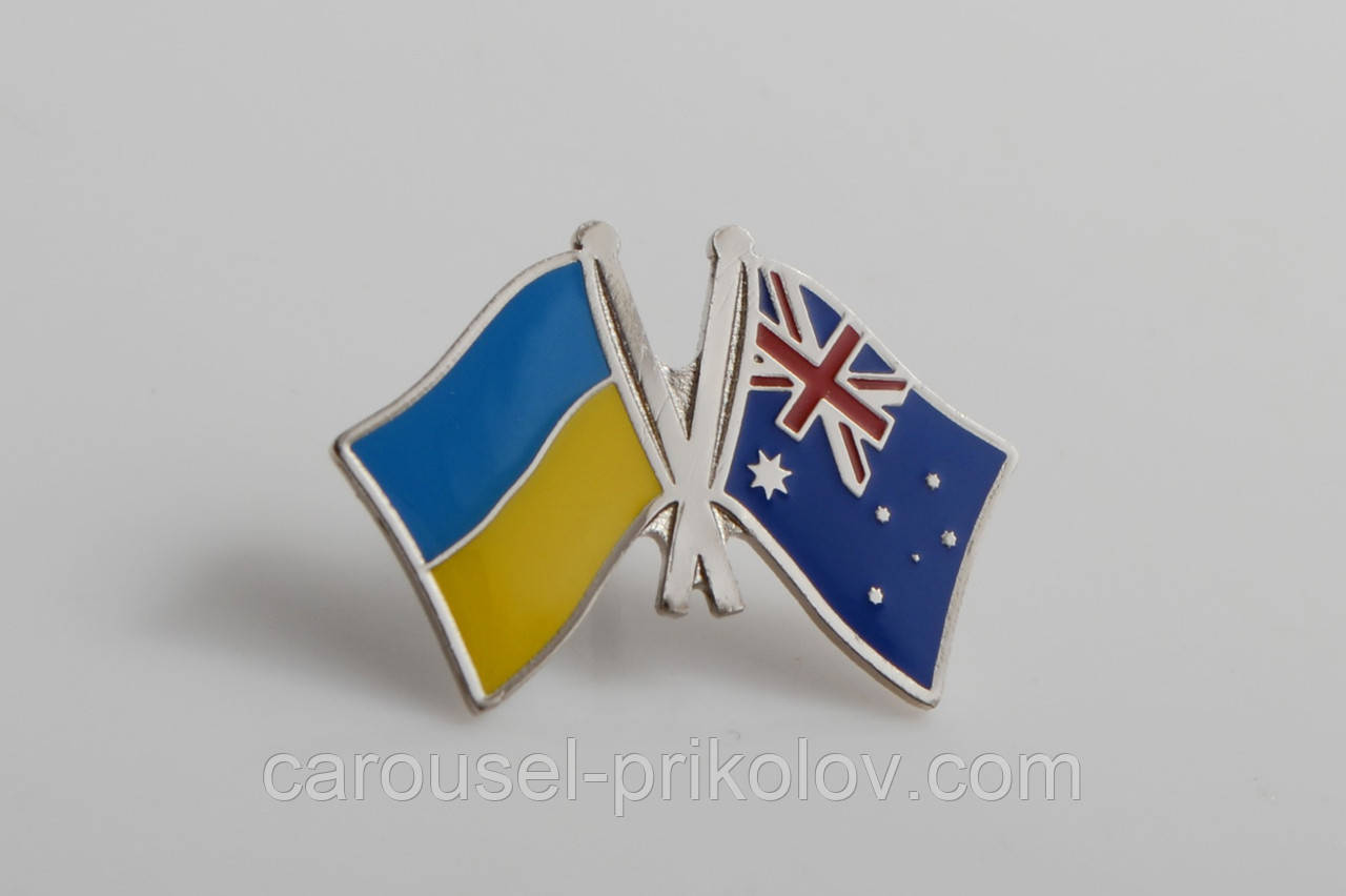 Значок Україна-Австралія подвійний