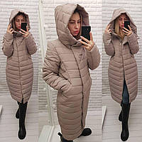 Женская зимняя куртка, мокко, арт 180 42