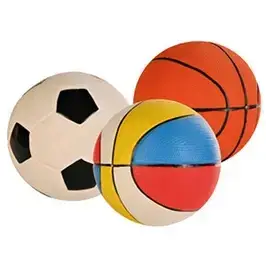 Футбольні та волейбольні м'ячі, скакалки, дитячі фомові м'ячики, фітболи.