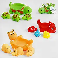 Набір іграшок пискавок для купань 4 шт. у сітці (6327-1/2/8)