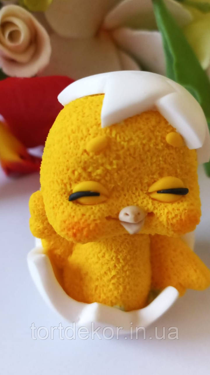 Молд силіконовий 3Д курча в шкаралупі молд великодній, фото 1