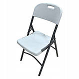 Крісло садове пластикове SEWEN Пластиковий стілець БІЛИЙ Туристичне крісло розкладне HT001 Стілець Стільчик, фото 2