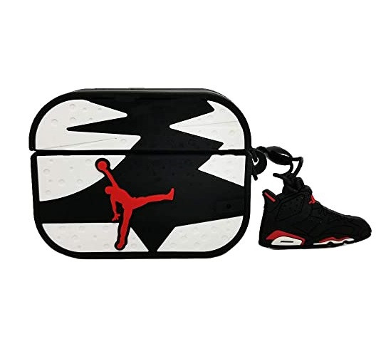 Силіконовий чохол Alitek для навушників Apple AirPods Pro Jordan White + карабін, фото 1