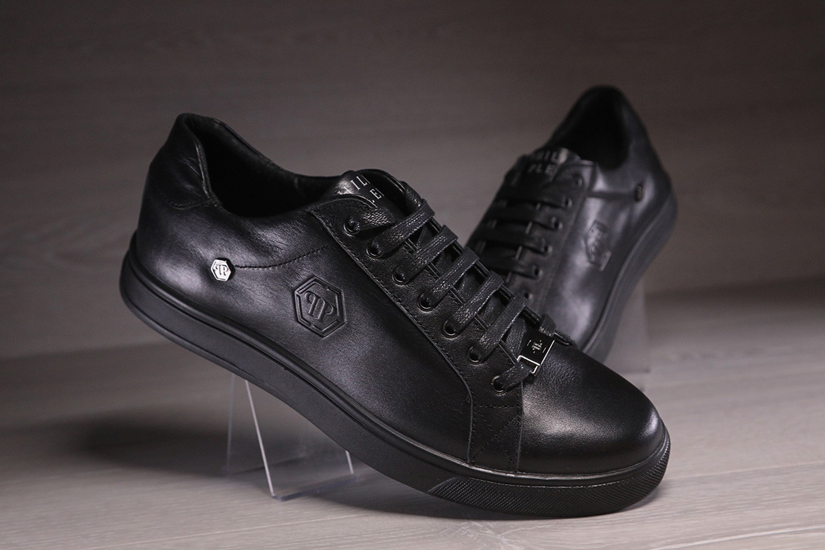 Чоловічі шкіряні кеди кросівки Philipp Plein, фото 1