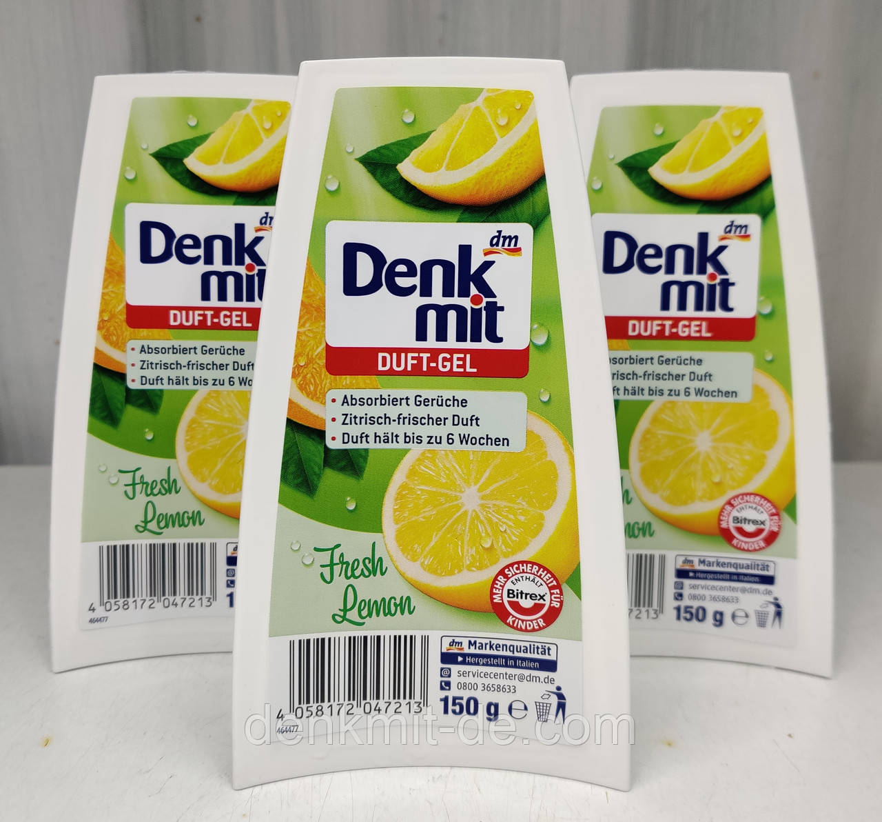 Освежитель воздуха гелевый Fresh lemon Denkmit 150 гр - фото 1 - id-p1764924478